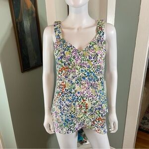 Cabi Rotation Paradise Floral Print Tank Top Blouse XS XSmall 5917
